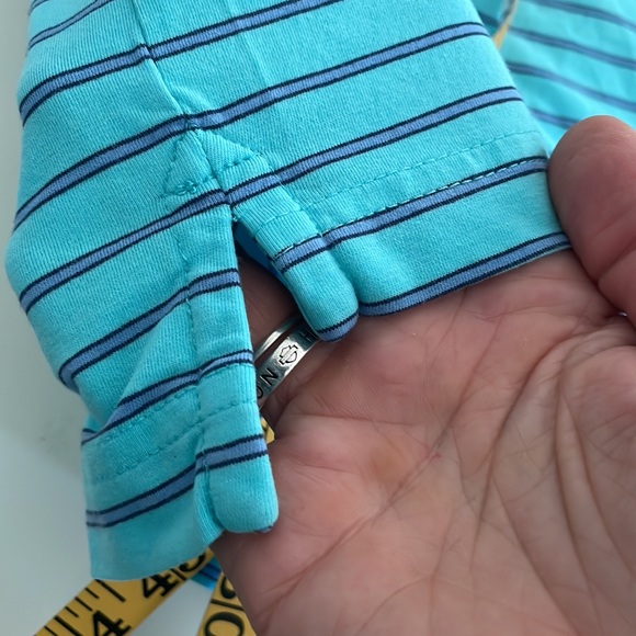 Peter Millar “Seaside Wash” 3 Button Short sleeve- Blue with Navy pin stripe-XL - Picture 9 of 12